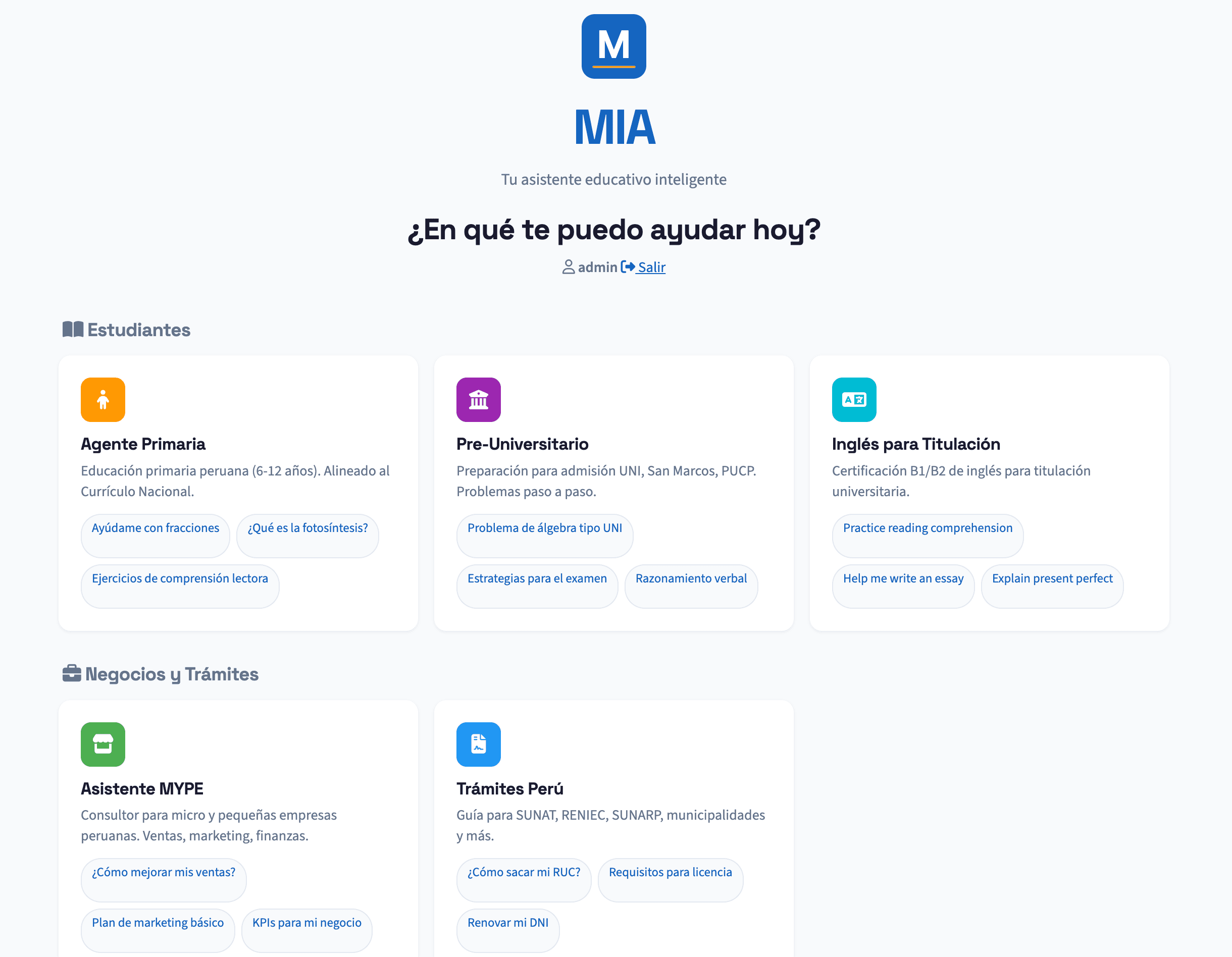 MIA multimodal intelligent assistant interface